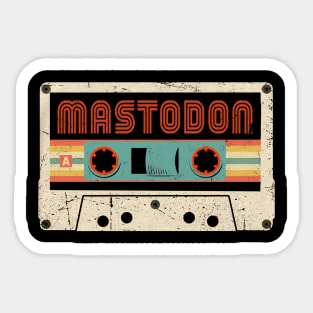 Great Gift Mastodon For Name Retro Styles Color 70s 80s 90s Sticker